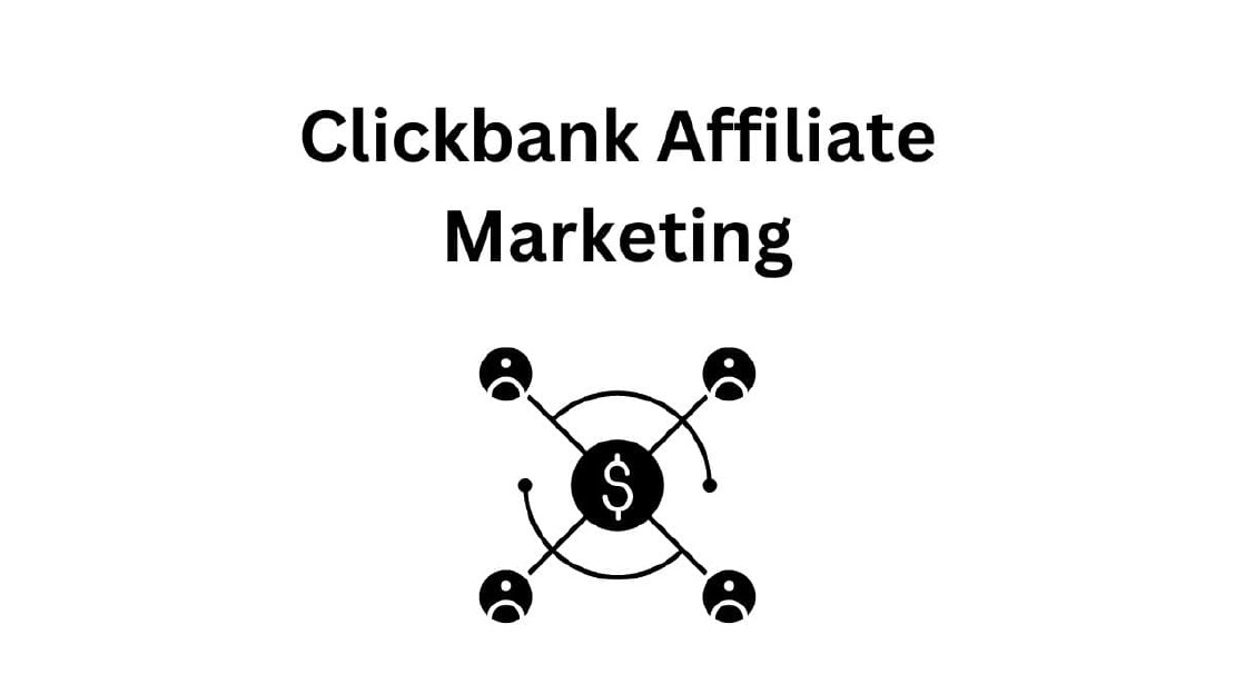 Woman Advertising on Social Media, Clickbank Affiliate Marketing Text.