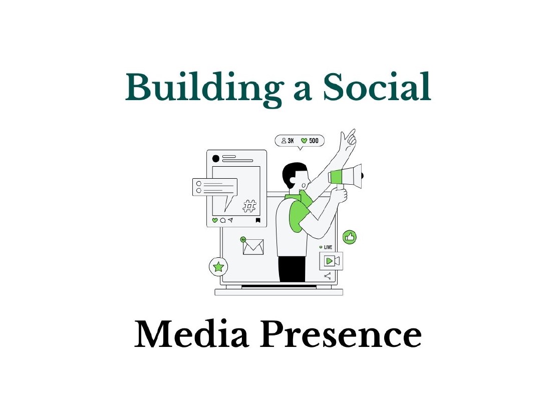 Man Promoting on Social Media Building Online Presence Concept.