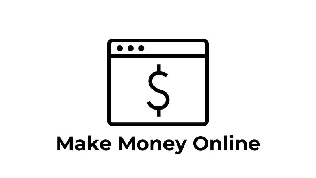 Dollar Sign on Webpage, Make Money Online Illustration.